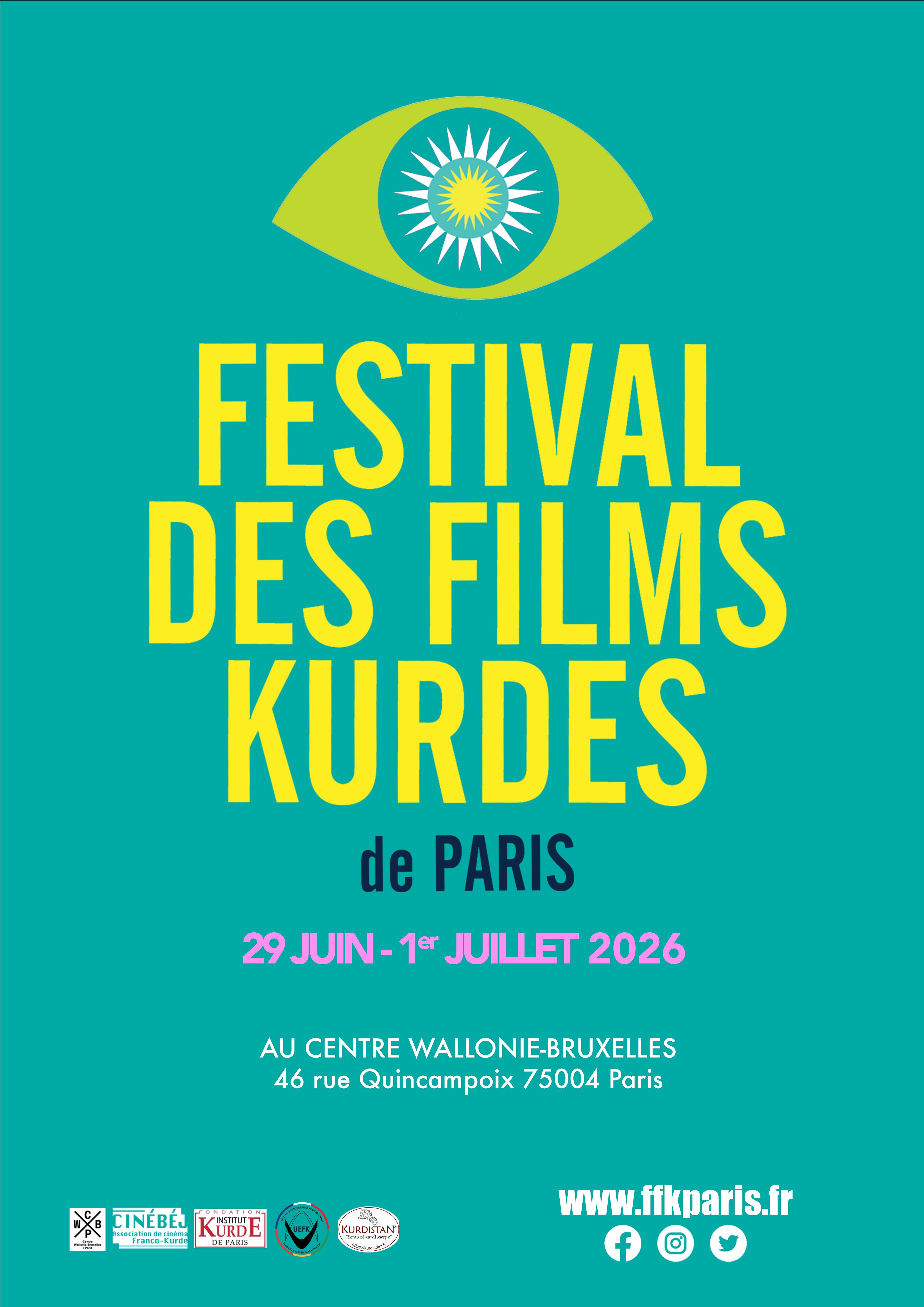 Affiche Festival des Films Kurdes de Paris 2026